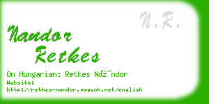 nandor retkes business card